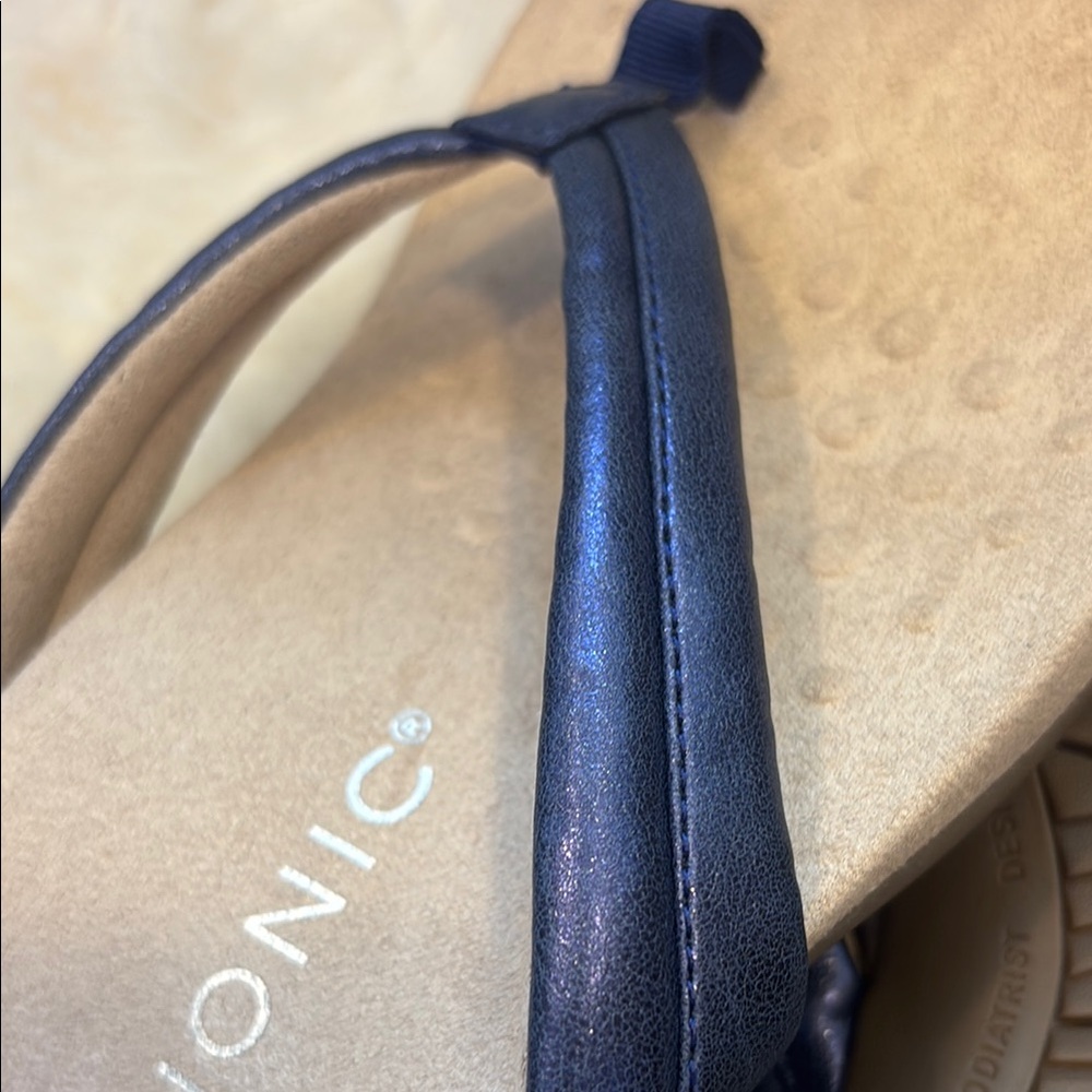 New! Vionic Raya Purple/Blue Tan Sandals with Ergonomic Design size 8.5 Wide - Picture 7 of 7